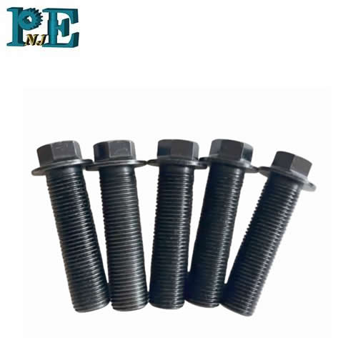 Customized Precision CNC Black Galvanized Steel Hexagon Flange Bolts