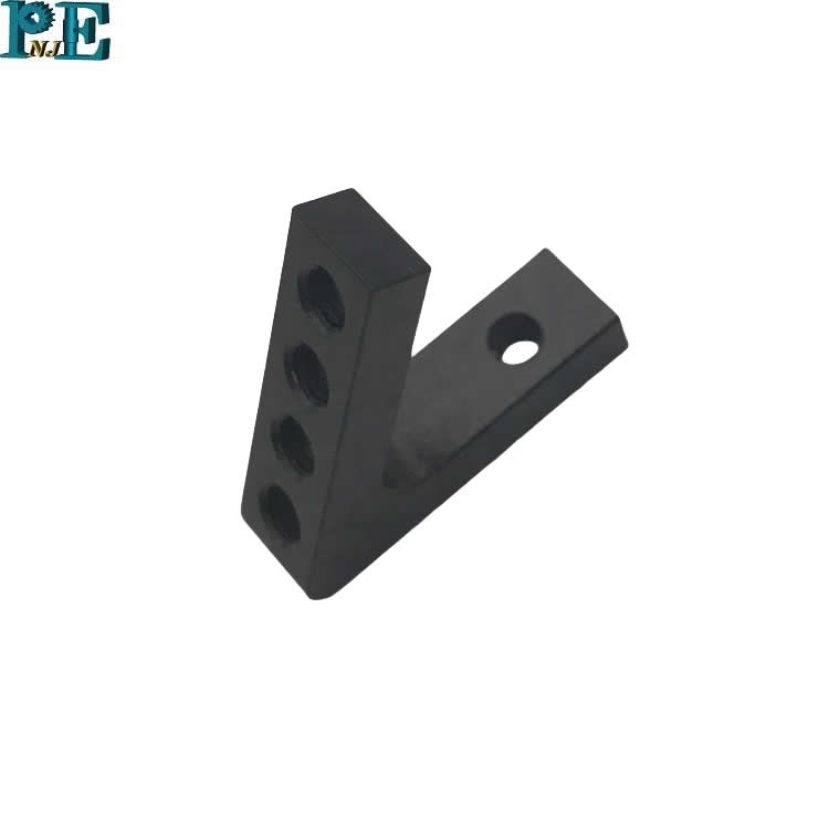 Custom Precision CNC Machining Black Anodized Aluminum Angle Bracket