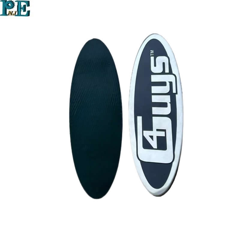Custom Metal Engraving Sheets Name Plate Ss 304 Elliptical Plate Black Paint Polished VHB Adhesive
