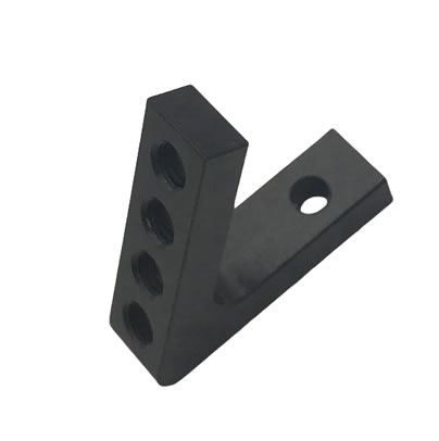 Custom Precision CNC Machining Black Anodized Aluminum Angle Bracket