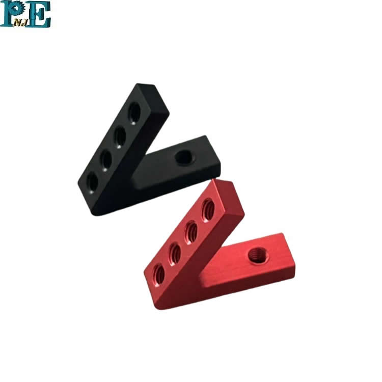 CNC Machining Service Black anodized aluminum alloy angle bracket angle support bracket