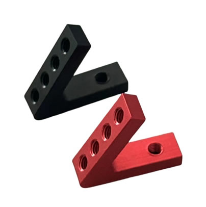 CNC Machining Service Black anodized aluminum alloy angle bracket angle support bracket